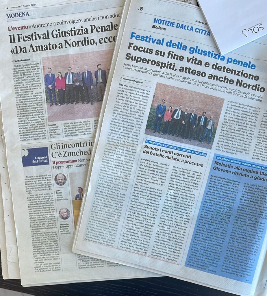 Rassegna stampa Festiva Giustizia Penale-Sola Criminal-Law-&-Compliance