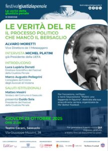 LOCANDINA Evento 23 ottobre Le verità del re. Intervista a Michel Platini